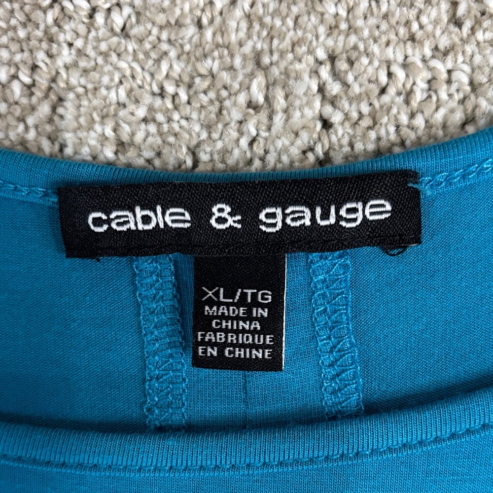 Cable & Gauge Blue Short Sleeve Top XL - Picture 3 of 5